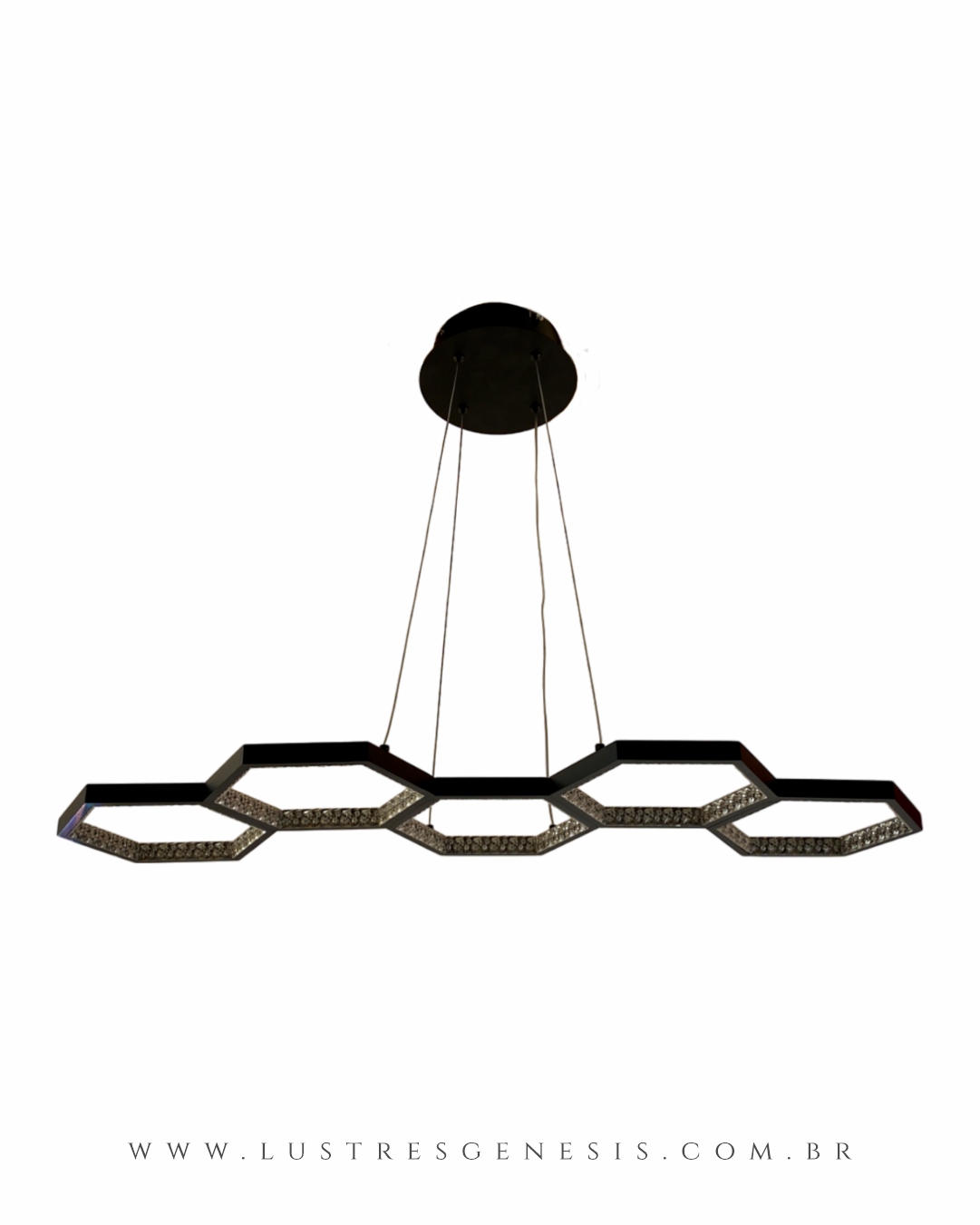 Lustre pendente de LED moderno em formato de colmeia na cor branca. Lustres Gênesis loja online de Lustres e Iluminação Decorativa